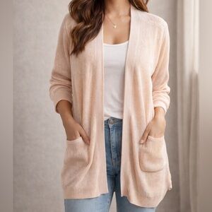 Old Navy Open Front Cardigan- Size L- Soft Blush/Cream